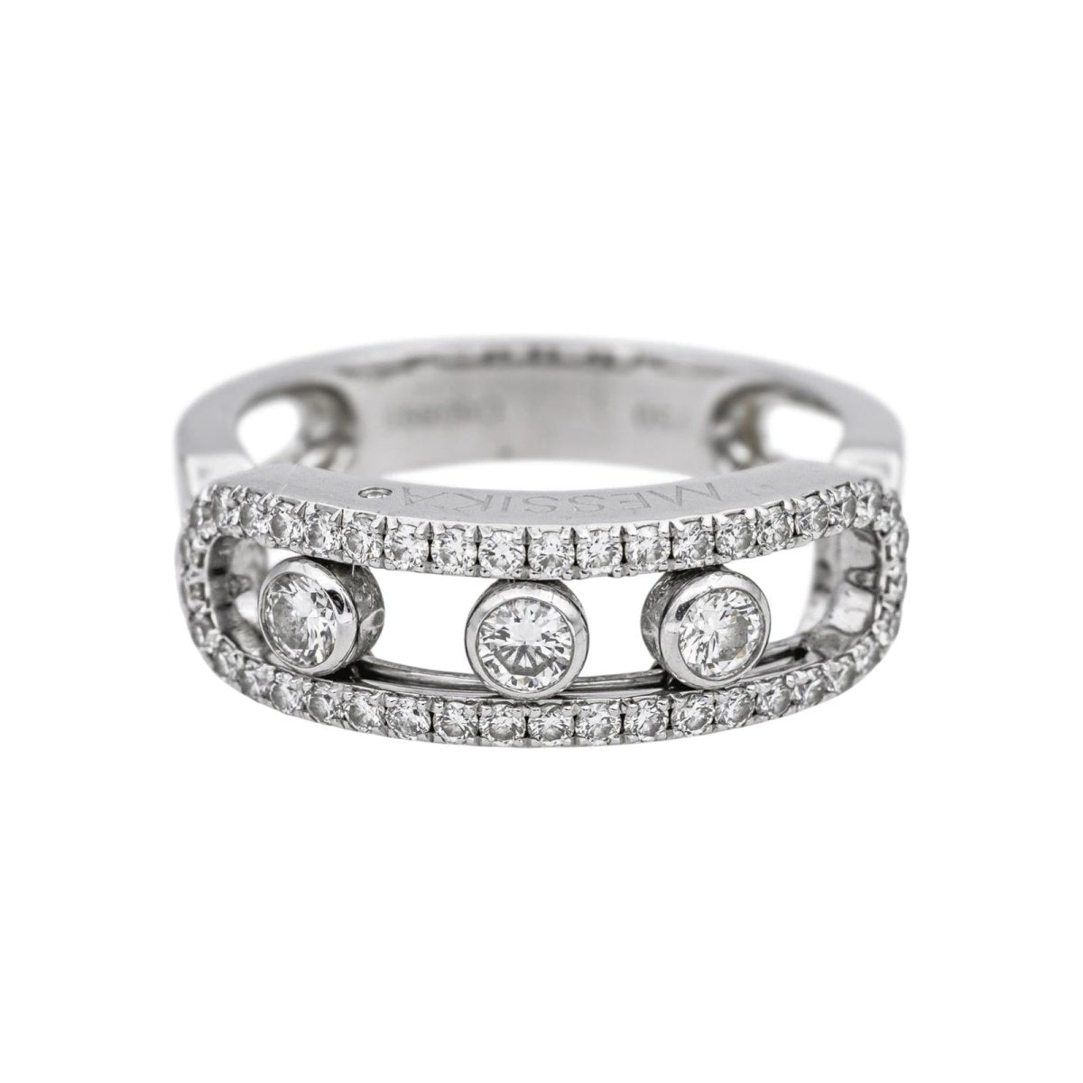 Bague Pavée MESSIKA "Pavé Move Classique" en or blanc et diamants - Castafiore