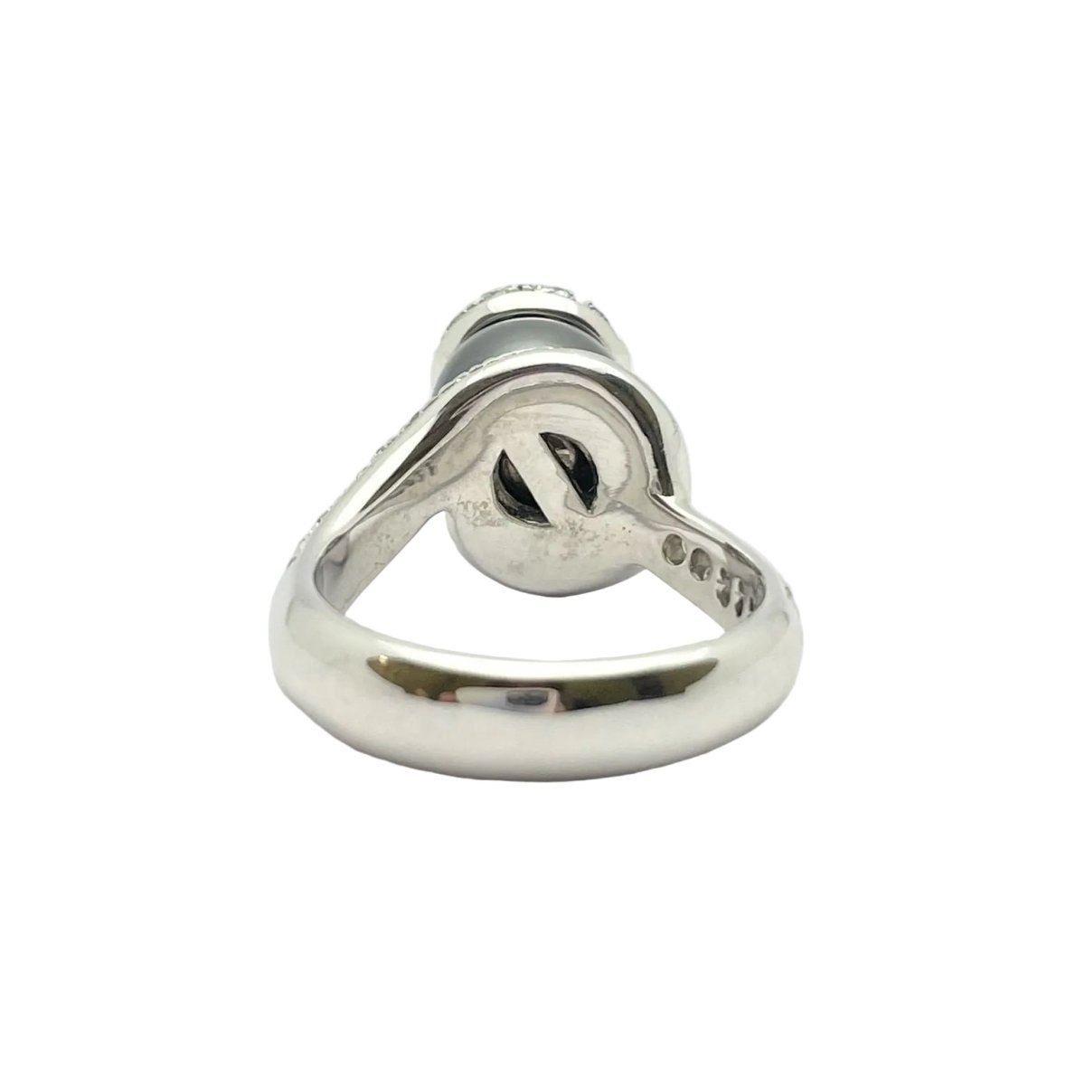 Bague Pavée NIZZA en or blanc, perle et diamants - Castafiore