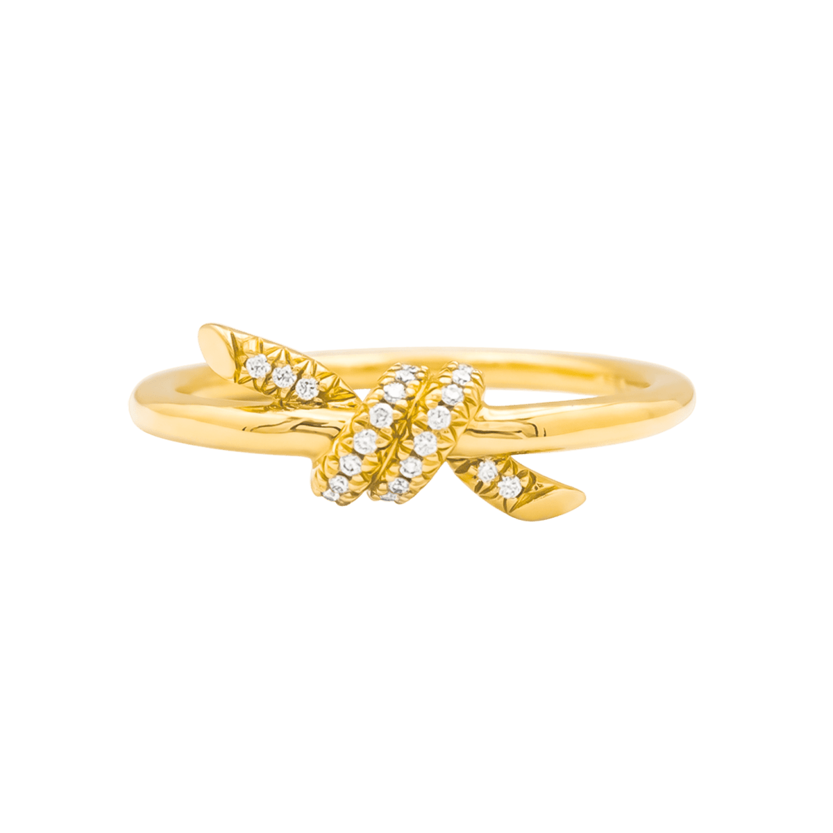 Bague Pavée TIFFANY & CO. "Knot" en or jaune et diamants - Castafiore