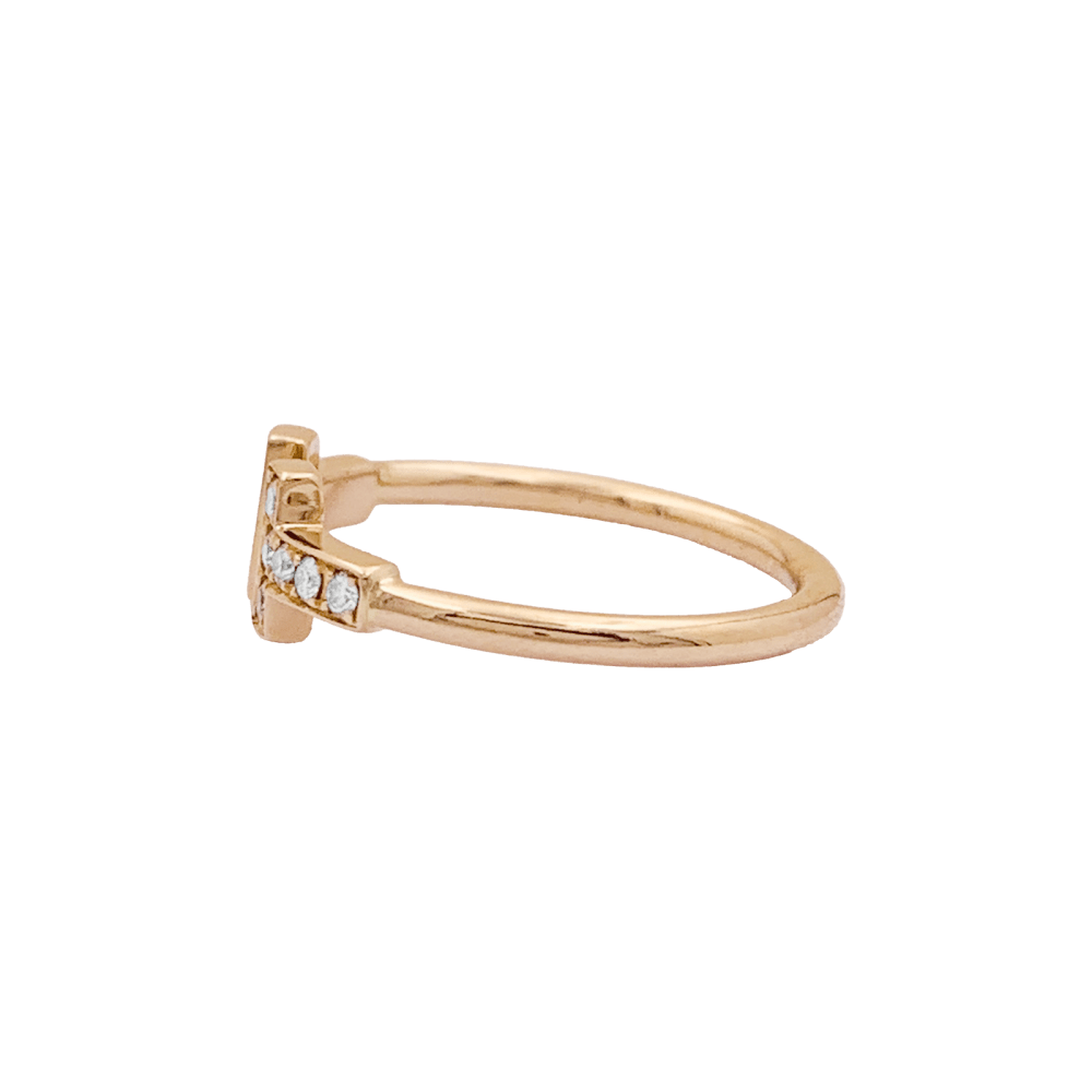 Bague Pavée TIFFANY & CO "Wire" en or rose et diamants - Castafiore
