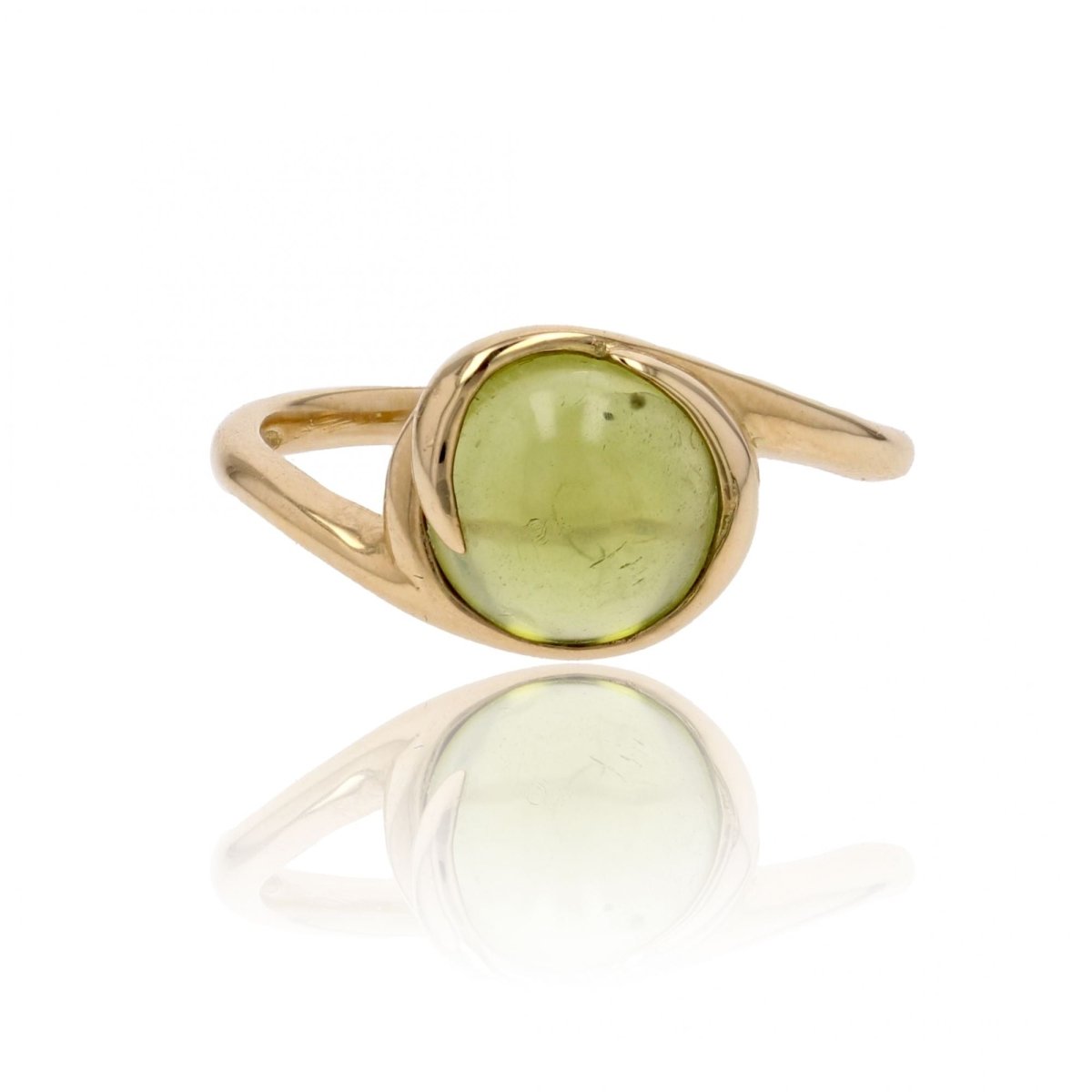 Bague Péridot cabochon en or jaune - Castafiore