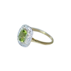 Bague péridot entourage diamants - Castafiore