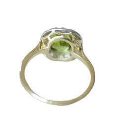 Bague péridot entourage diamants - Castafiore