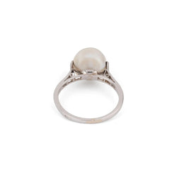 Bague Perle Akoya et platine - Castafiore