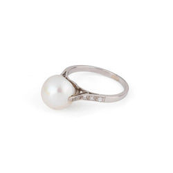 Bague Perle Akoya et platine - Castafiore