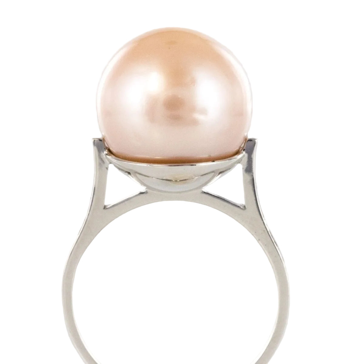 Bague perle de culture rose et diamants - Castafiore