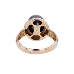 Bague perle grise et or jaune - Castafiore