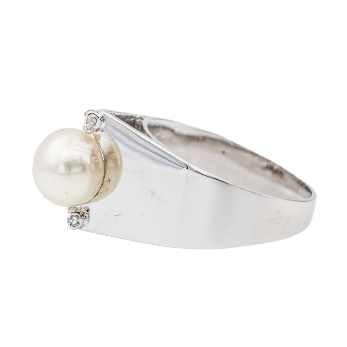 Bague Perle Or blanc Perle - Castafiore