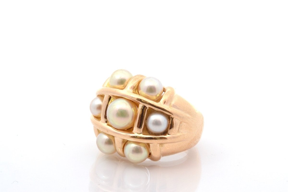 Bague Perles de culture en or jaune - Castafiore