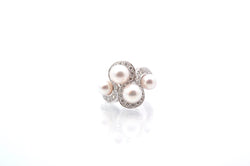 Bague perles et diamants en or 18k - Castafiore