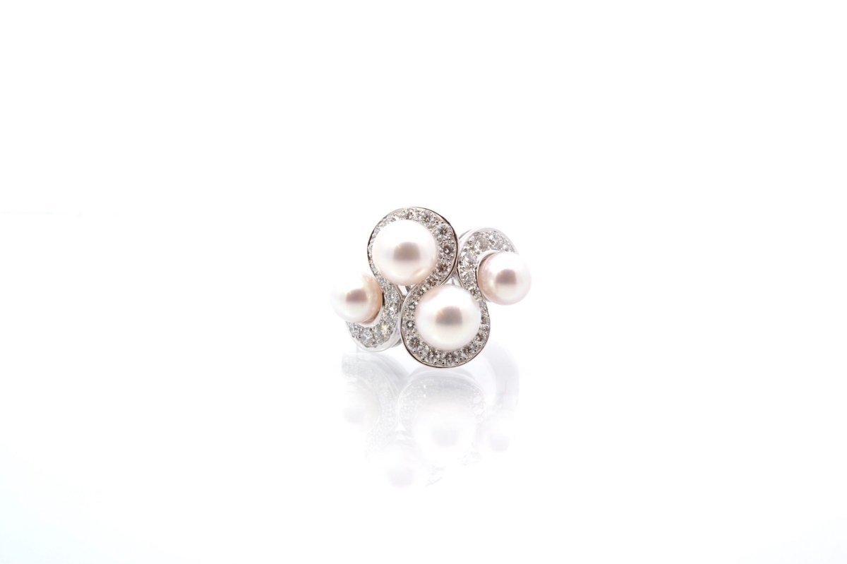 Bague perles et diamants en or 18k - Castafiore