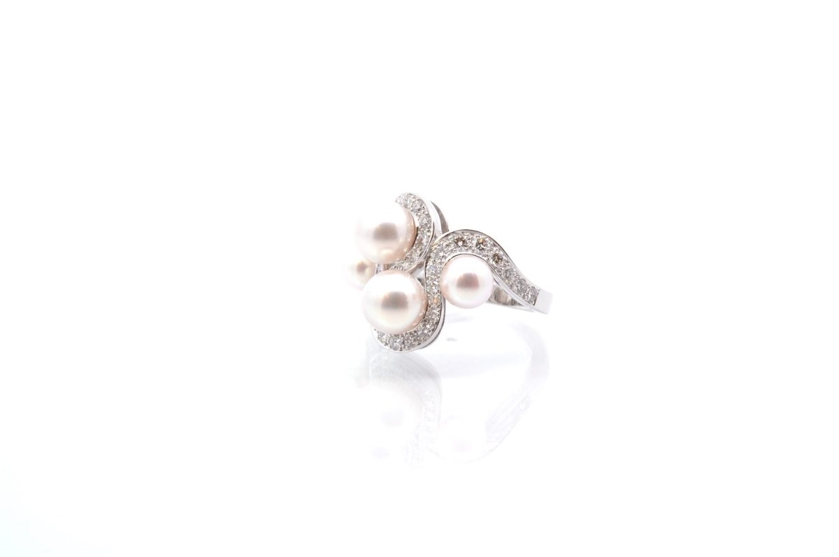 Bague perles et diamants en or 18k - Castafiore