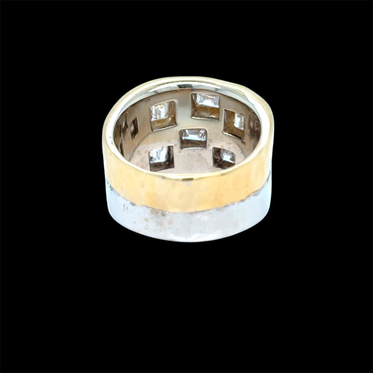 Bague Pharaon en or jaune et blanc avec diamant taille émeraude - Castafiore