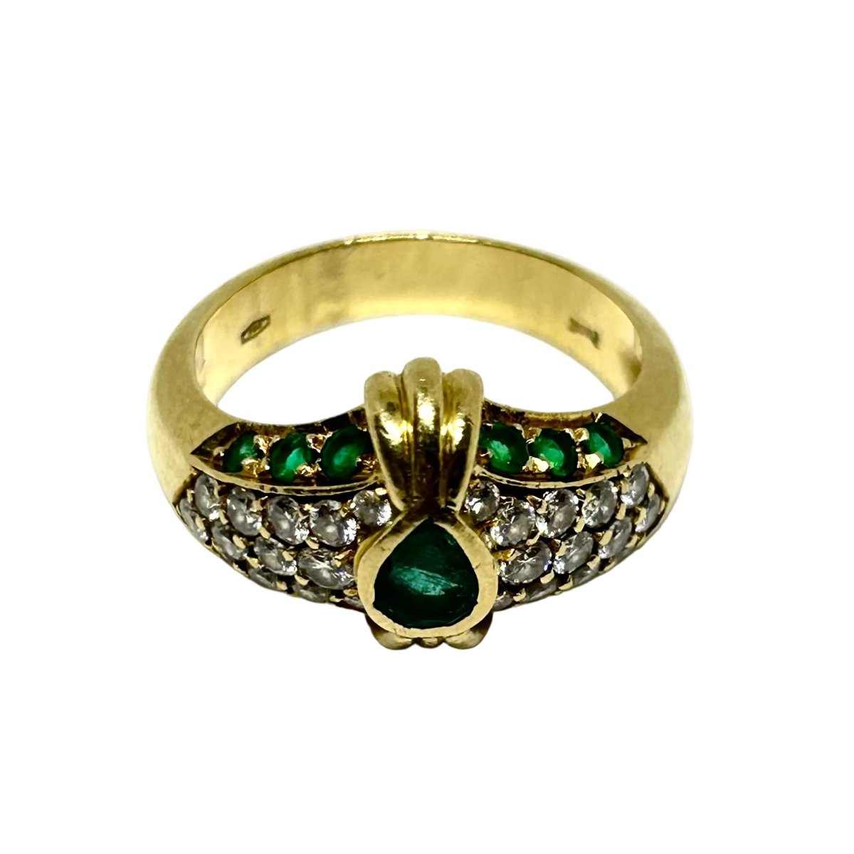 Bague PIAGET en or jaune, émeraude et diamants - Castafiore
