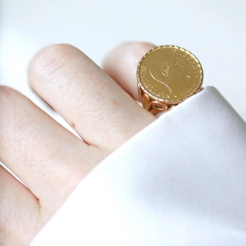 Bague pièce Napoléon 10 Francs en or - Castafiore