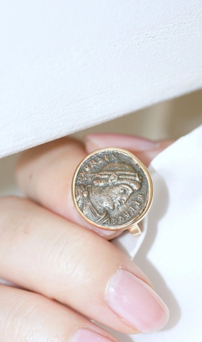 Bague pièce romaine Flavius Valens - Castafiore