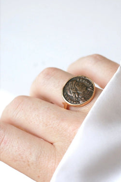 Bague pièce romaine Flavius Valens - Castafiore