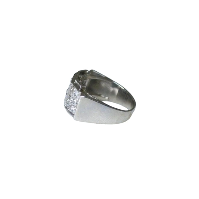 Bague Plans Art Deco Escalier Diamants sur Platine - Castafiore