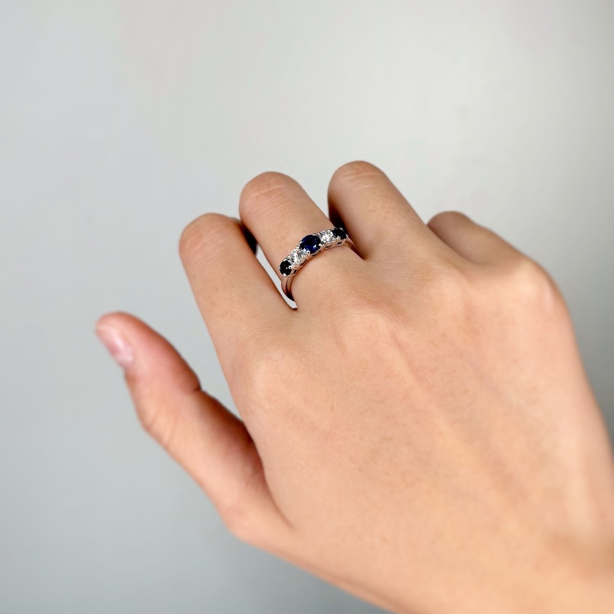 Bague - Platine, Diamants & Saphir - Castafiore