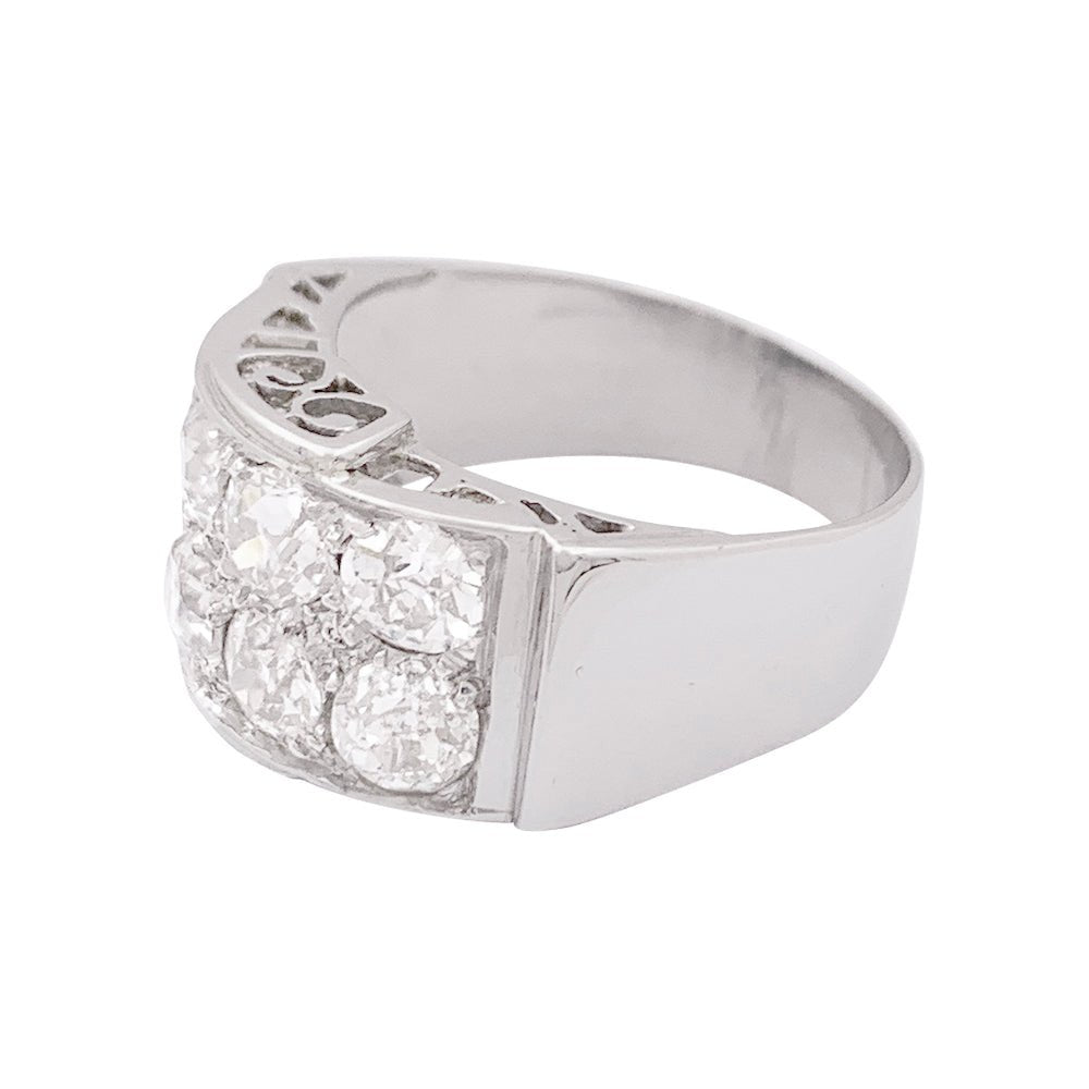 Bague platine, or blanc, diamants. - Castafiore