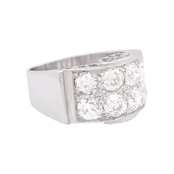 Bague platine, or blanc, diamants. - Castafiore
