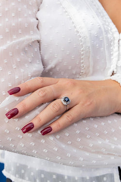 Bague Platine Saphir - Castafiore