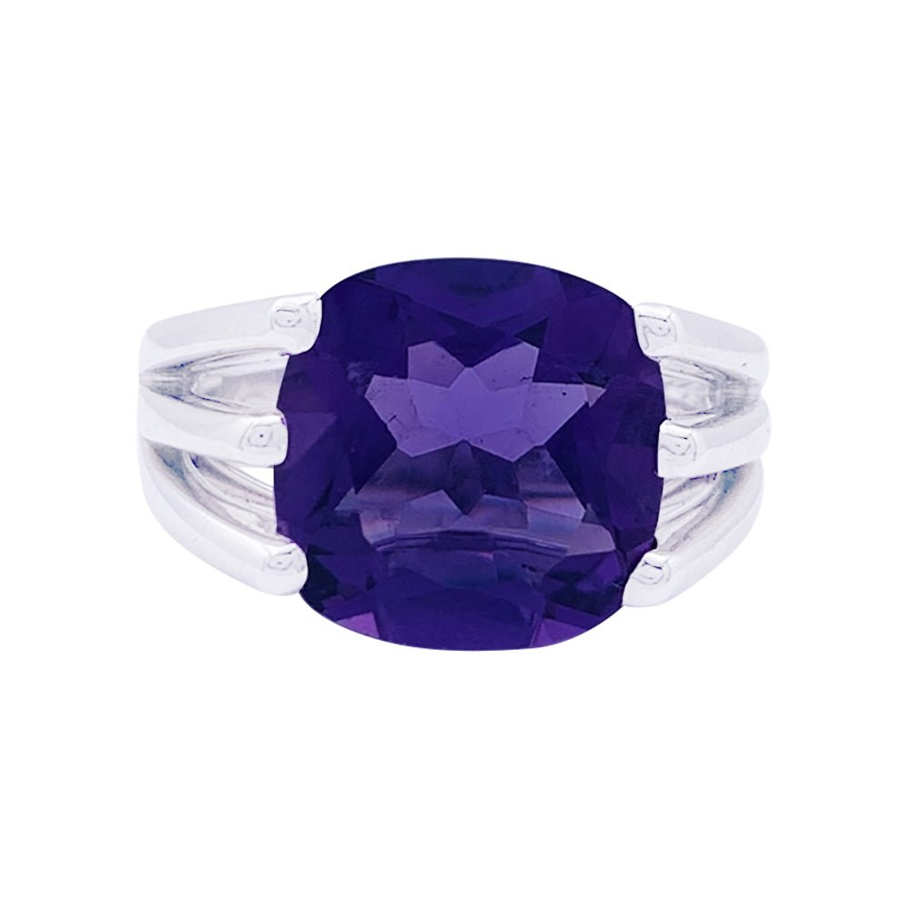 Bague Poiray "Fil" or blanc, améthyste. - Castafiore