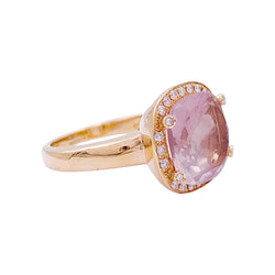 Bague POIRAY "Filles Antik" en or rose, quartz et diamants - Castafiore