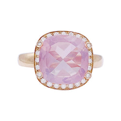 Bague POIRAY "Filles Antik" en or rose, quartz et diamants - Castafiore