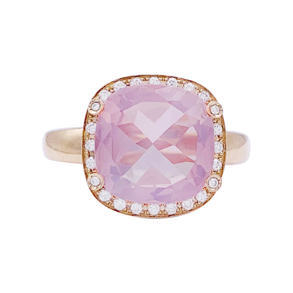 Bague POIRAY "Filles Antik" en or rose, quartz et diamants - Castafiore
