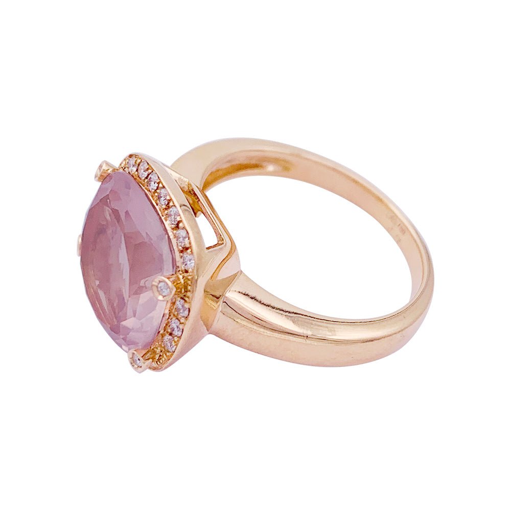 Bague POIRAY "Filles Antik" en or rose, quartz et diamants - Castafiore