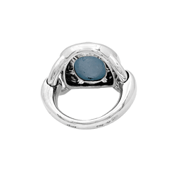 Bague POIRAY "Indra" en or blanc et aigue - marine - Castafiore