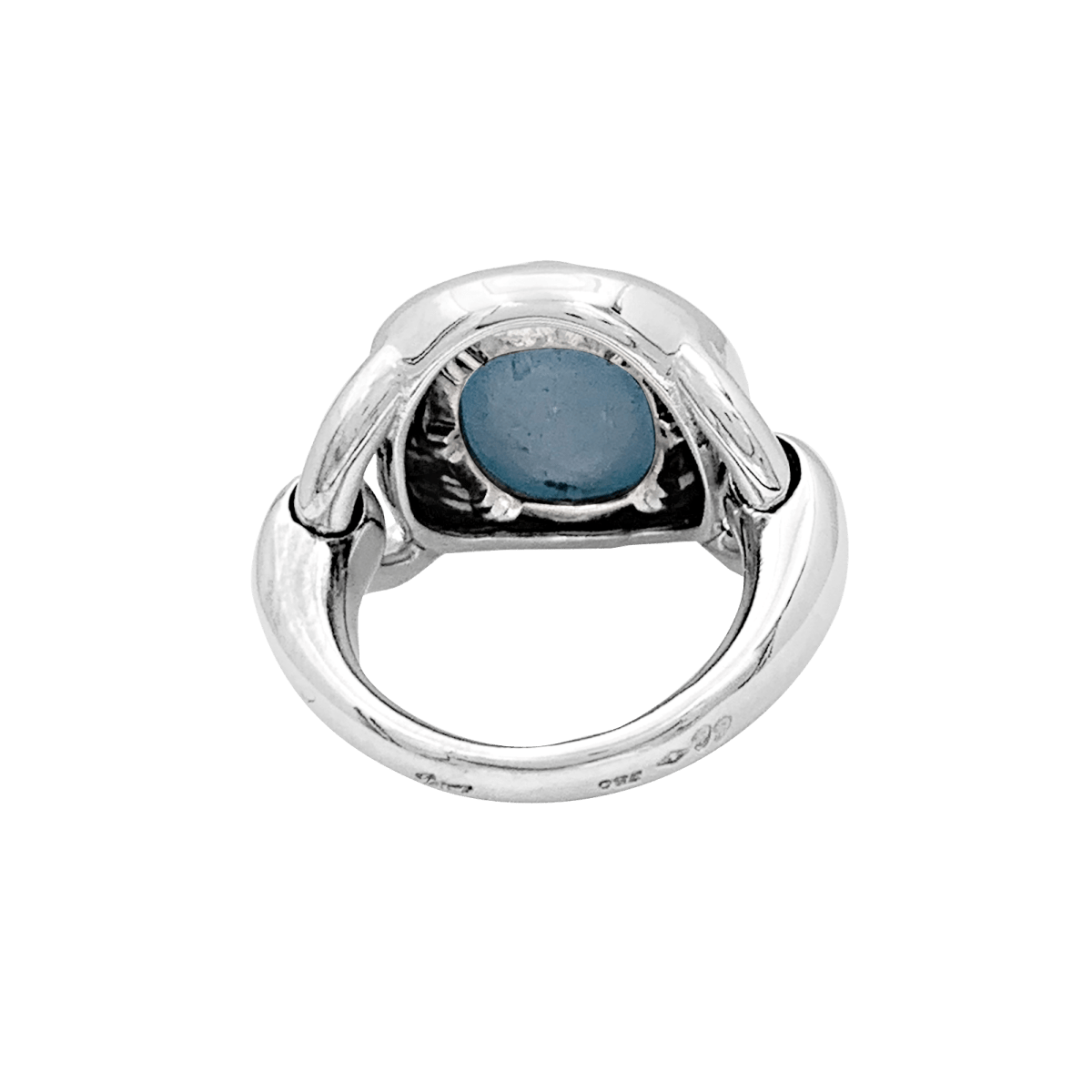 Bague POIRAY "Indra" en or blanc et aigue - marine - Castafiore