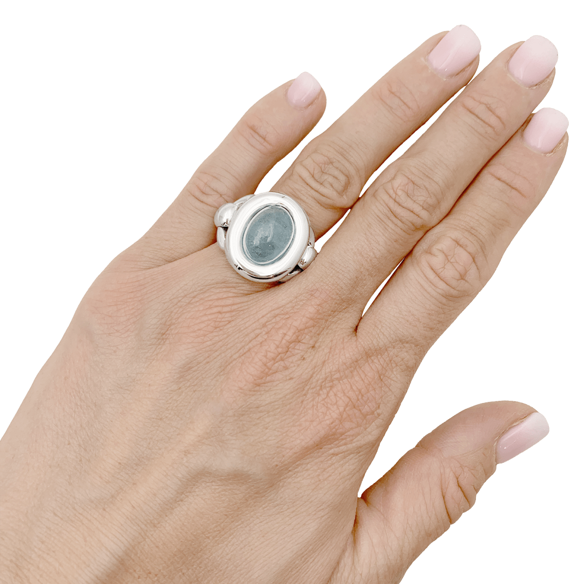 Bague POIRAY "Indra" en or blanc et aigue - marine - Castafiore
