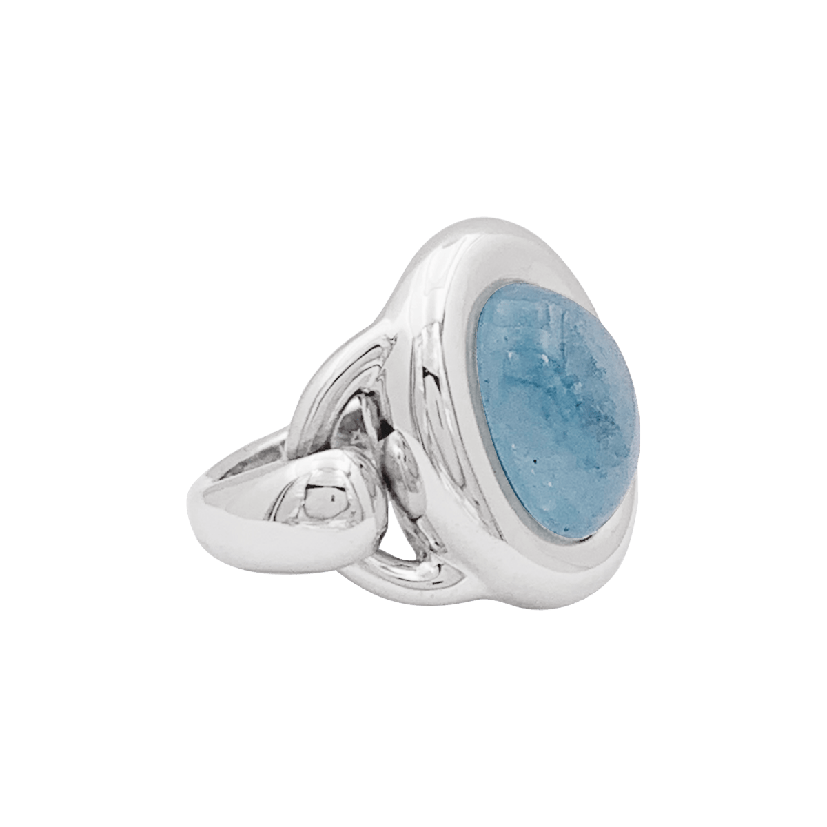 Bague POIRAY "Indra" en or blanc et aigue - marine - Castafiore