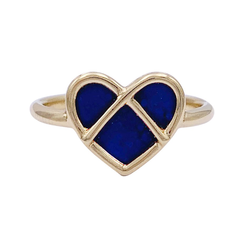 Bague Poiray, "L'attrape - coeur", or jaune, lapis lazuli. - Castafiore