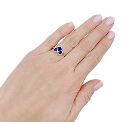 Bague Poiray, "L'attrape - coeur", or jaune, lapis lazuli. - Castafiore