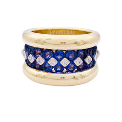 Bague Poiray or jaune, saphirs, diamants - Castafiore