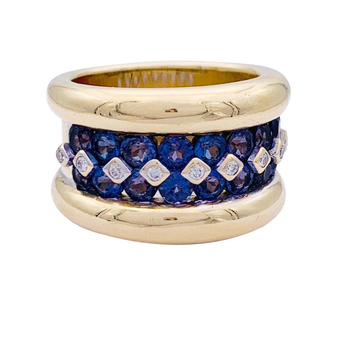 Bague Poiray or jaune, saphirs, diamants - Castafiore