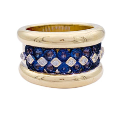 Bague Poiray or jaune, saphirs, diamants - Castafiore