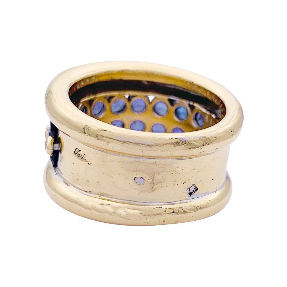 Bague Poiray or jaune, saphirs, diamants - Castafiore