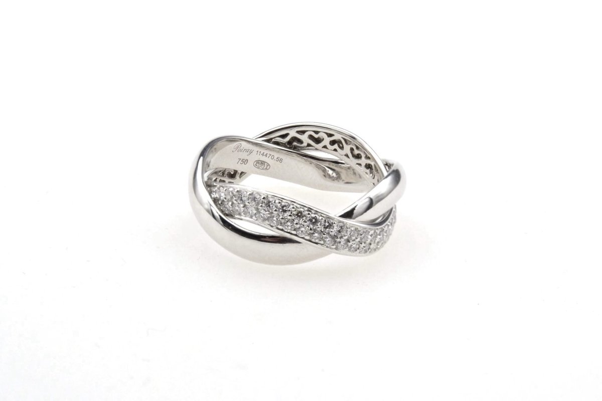 Bague Poiray "Tresse" diamants en or blanc 18k - Castafiore