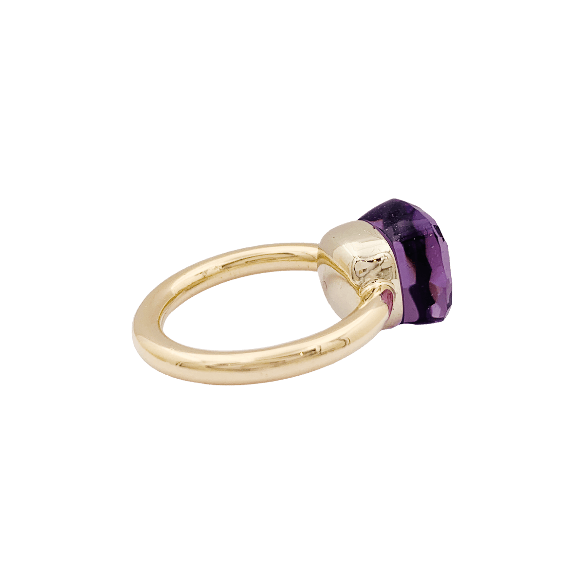 Bague POMELATTO, "Nudo Classic" en or rose et améthyste - Castafiore