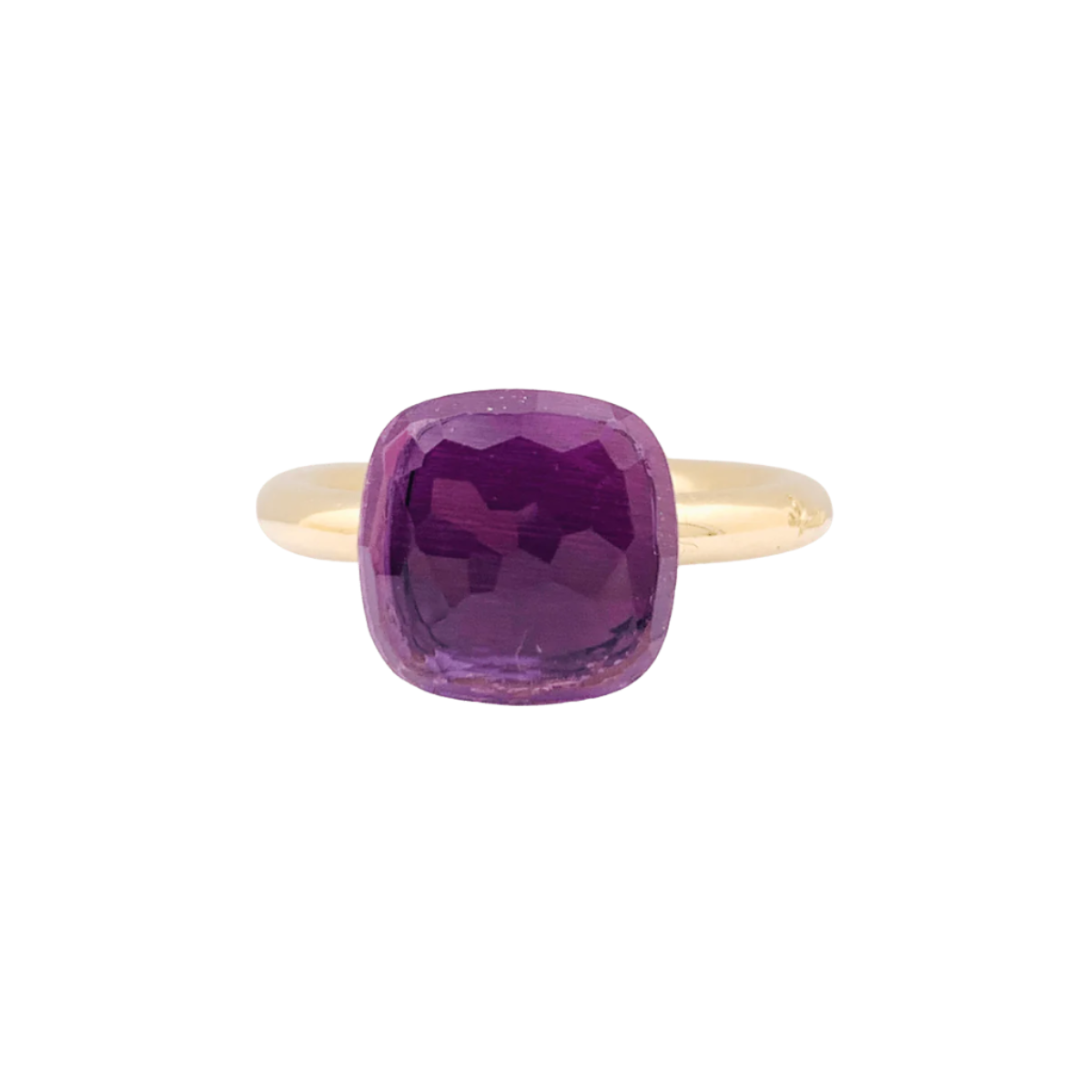 Bague POMELATTO, "Nudo Classic" en or rose et améthyste - Castafiore