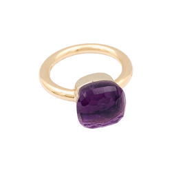 Bague POMELATTO, "Nudo Classic" en or rose et améthyste - Castafiore