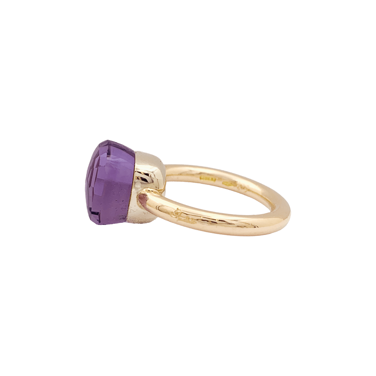 Bague POMELATTO, "Nudo Classic" en or rose et améthyste - Castafiore