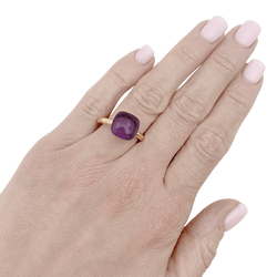 Bague POMELATTO, "Nudo Classic" en or rose et améthyste - Castafiore