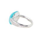 Bague POMELLATIO "Capri" en or blanc, turquoise et diamant - Castafiore