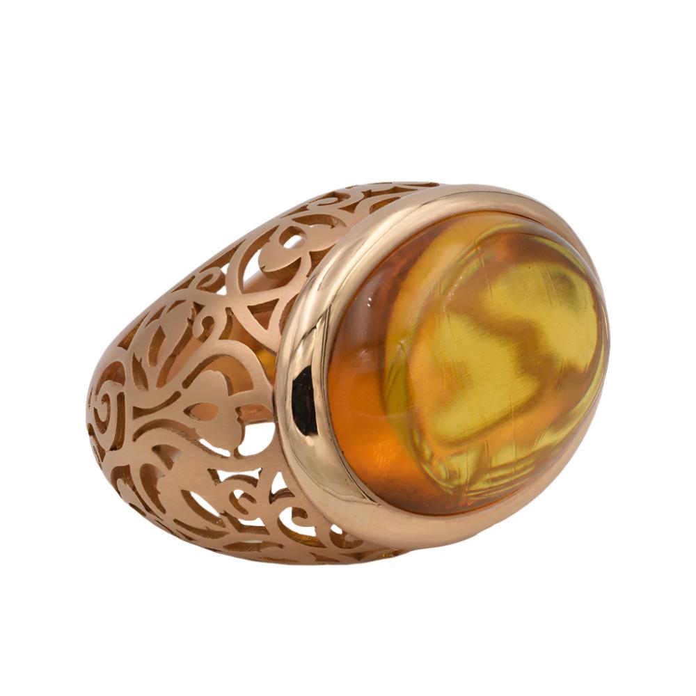 Bague POMELLATO "Arabesque" en or rose et ambre - Castafiore