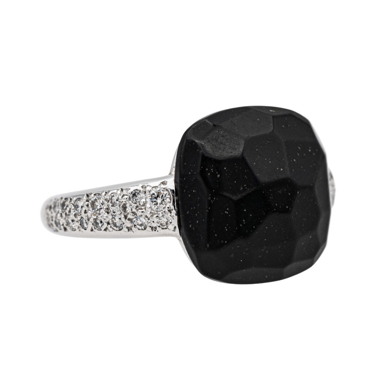 Bague POMELLATO "Capri" en or blanc, jais et diamants - Castafiore